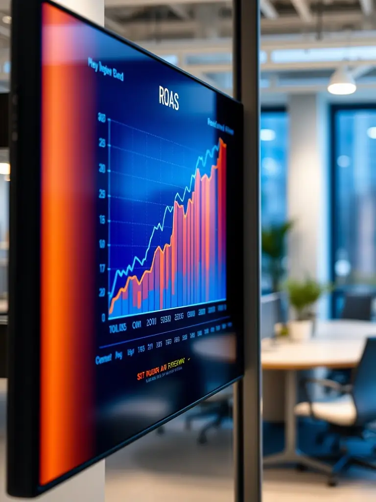 A graph showing a significant increase in marketing ROI after implementing Arazaka Corp's AI solutions, demonstrating the tangible benefits for businesses.