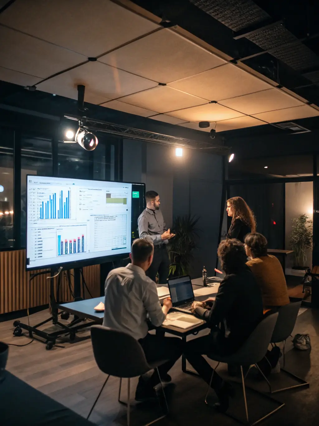 Arazaka Corp's marketing team presenting a comprehensive digital marketing strategy to a client, showcasing innovative approaches and measurable results.