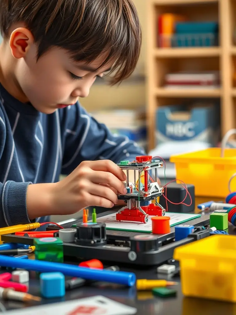 A student proudly displaying a 3D-printed prototype they designed, with a teacher offering guidance. The image highlights the innovation mindset fostered by Arazaka's 3D printing programs.